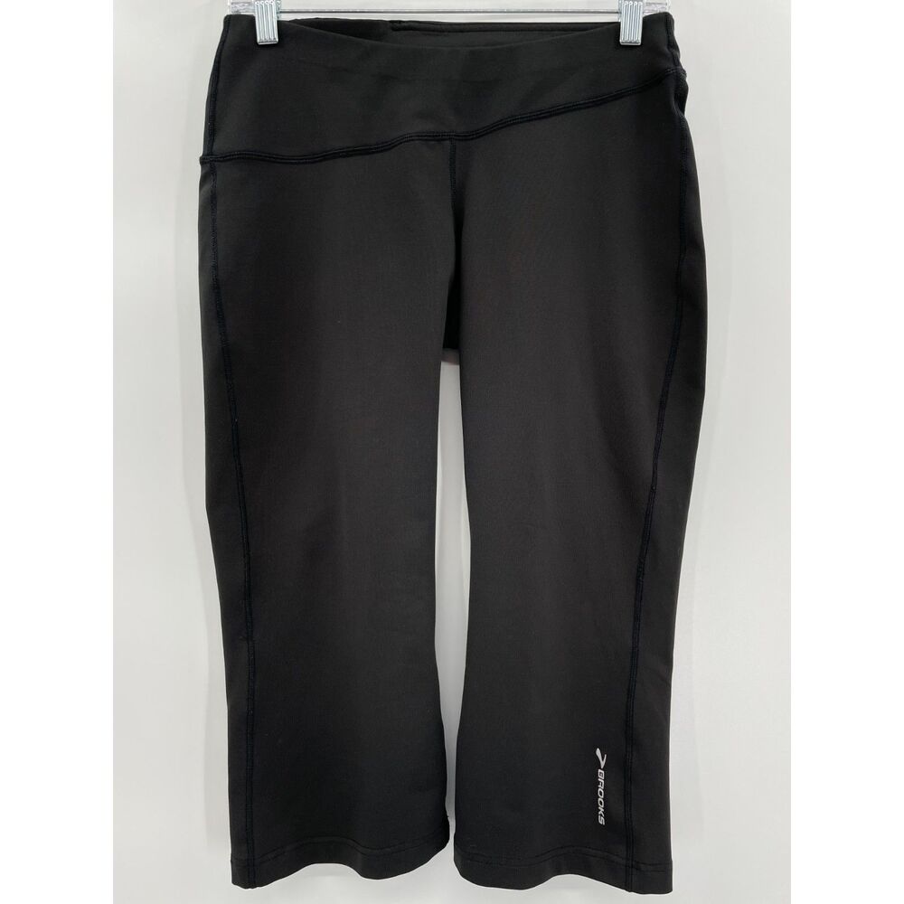 BROOKS Black Capri Cropped Running Leggings Size S